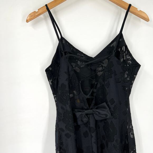 Vintage Victoria's Secret Gold Label Black Lace Slip Medium - Picture 4 of 8